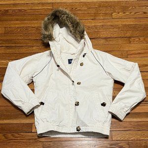 Pacific Trail Jacket Womens Size Medium White Nylon Shell Fleece Lined Insulated